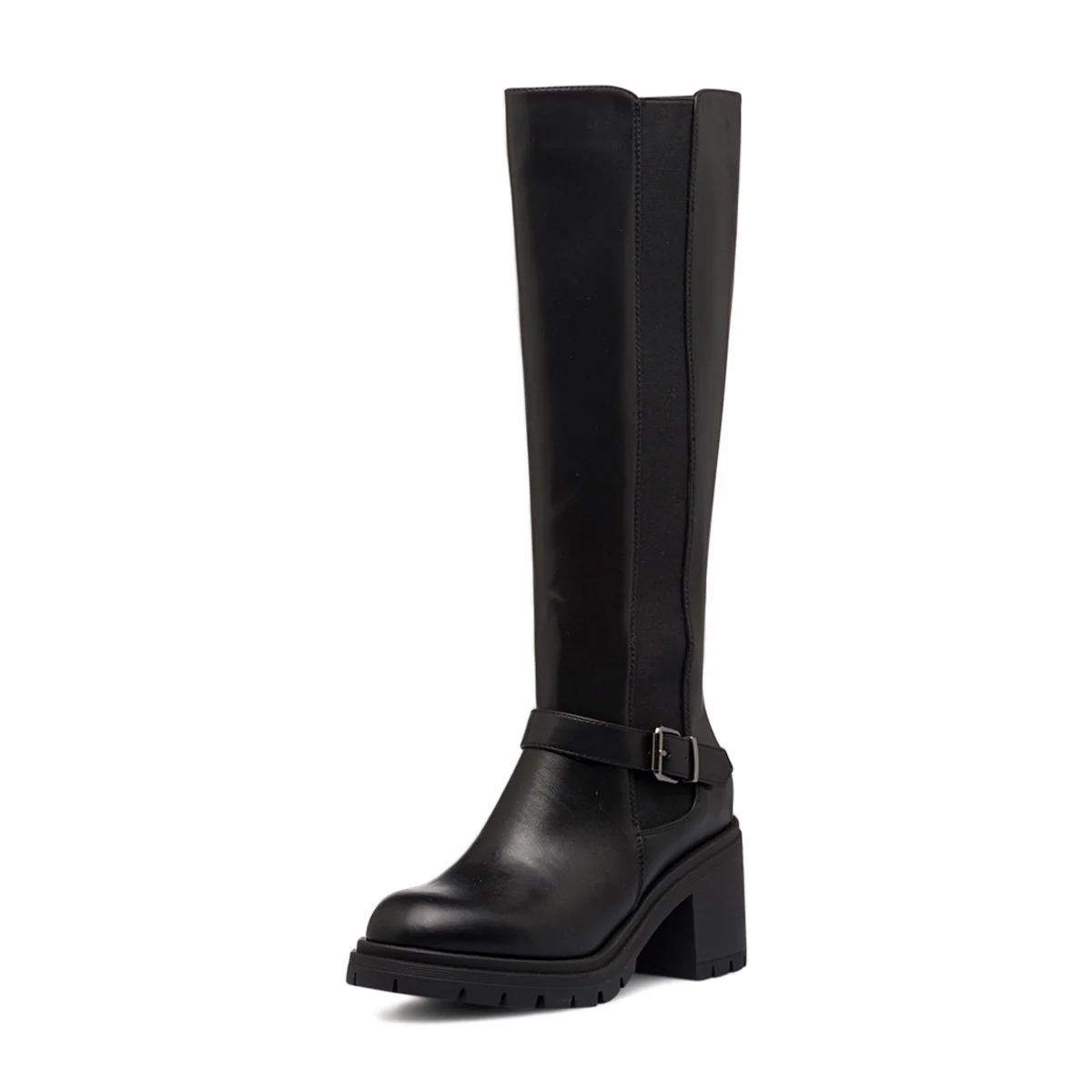 Stivali neri da donna con tacco 8 cm e cinturino Swish Jeans - Image 2