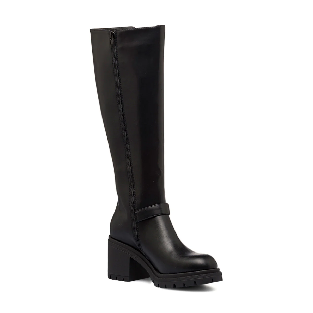 Stivali neri da donna con tacco 8 cm e cinturino Swish Jeans - Image 5