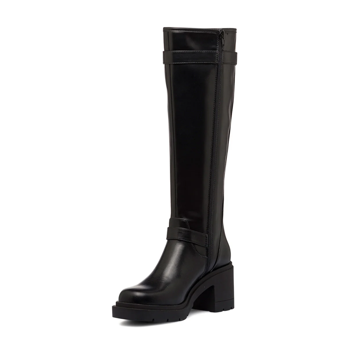 Stivali neri da donna con tacco 8 cm e doppio cinturino Swish Jeans - Image 5