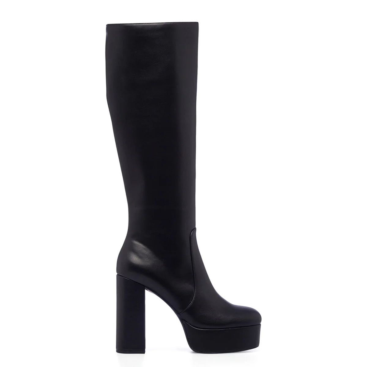 Stivali neri da donna con tacco a blocco 12 cm e plateau Lora Ferres
