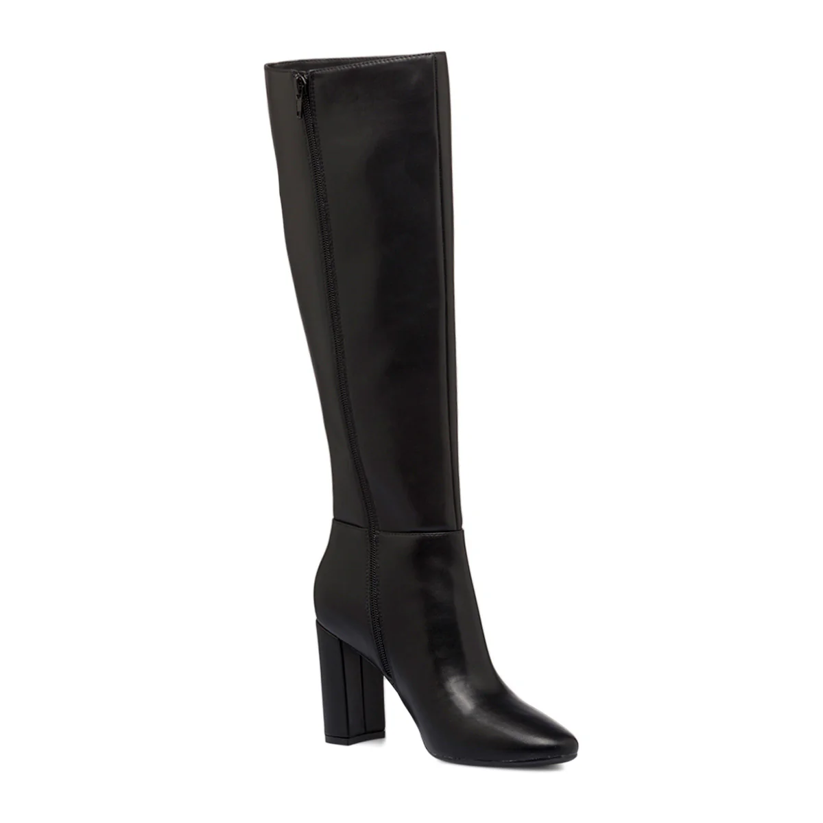 Stivali alti neri da donna con zip e tacco a blocco 9 cm Lora Ferres - Image 5