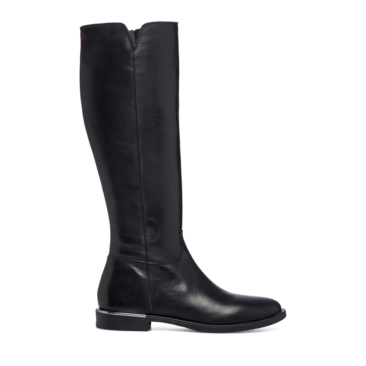 Stivali neri in pelle con dettagli laminato P Essentials