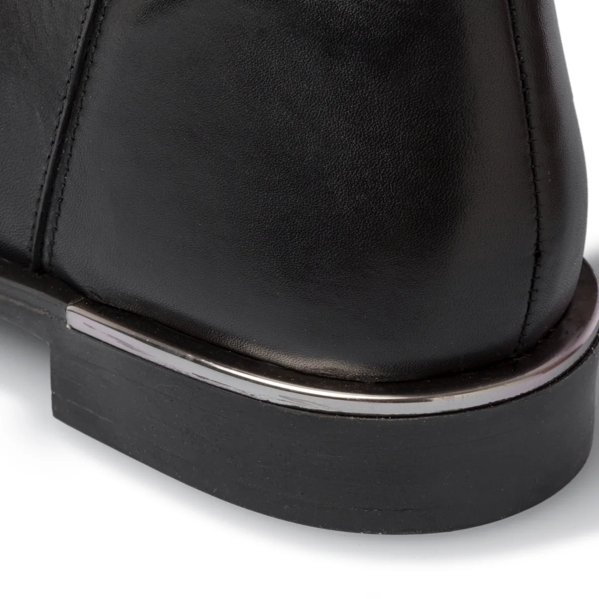 Stivali neri in pelle con dettagli laminato P Essentials - Image 9