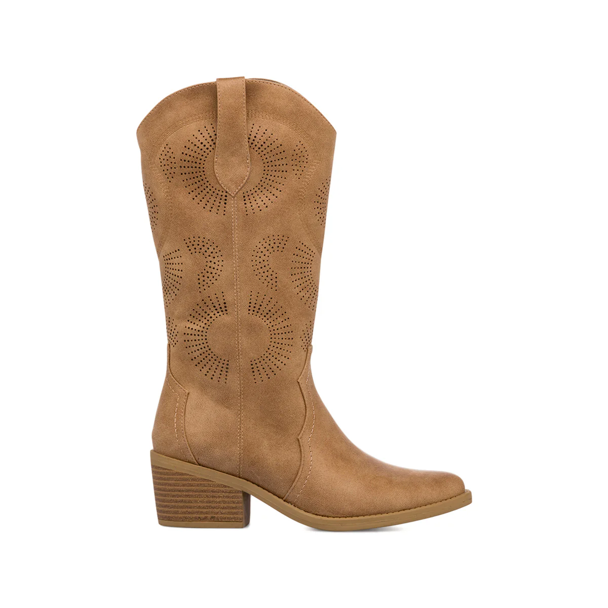 Stivali texani Camperos Beige da Donna con dettagli traforati Swish Jeans - Image 4