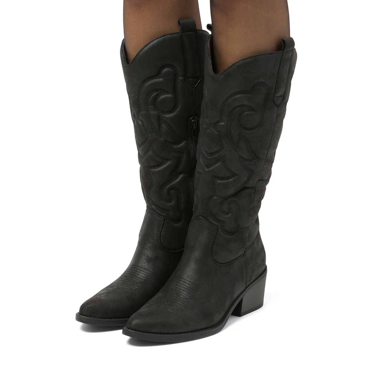 Stivali texani camperos neri da Donna con ricami Swish Jeans - Image 3