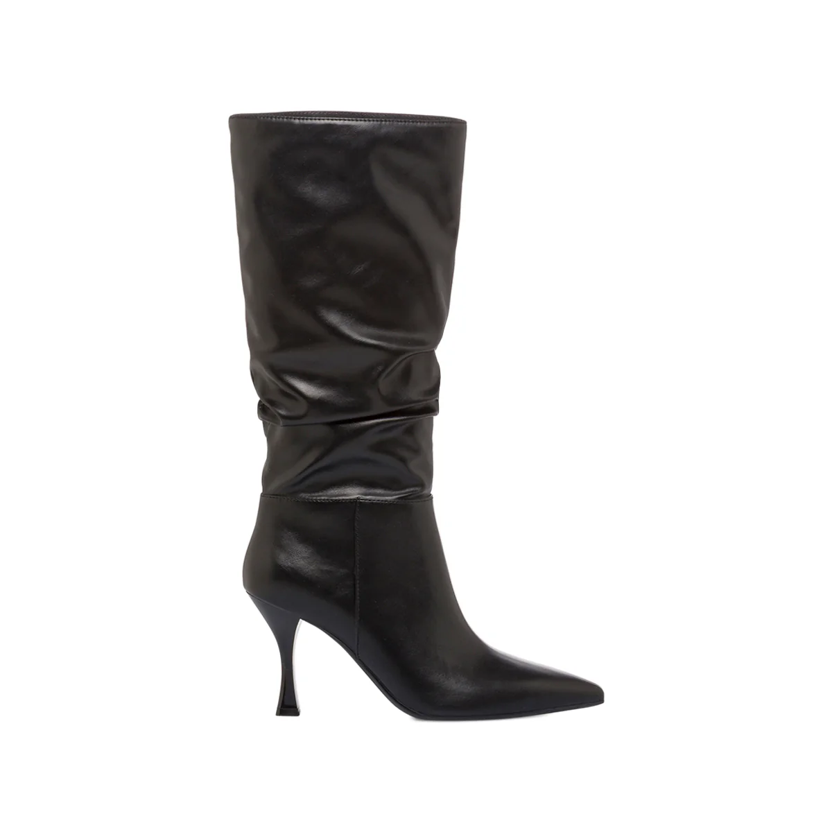 Stivali alti slouchy neri da Donna con tacco 7,5 cm Lora Ferres - Image 4