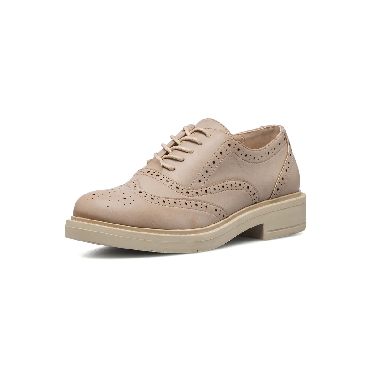 Stringate beige da donna con dettagli brogue Lora Ferres - Image 2