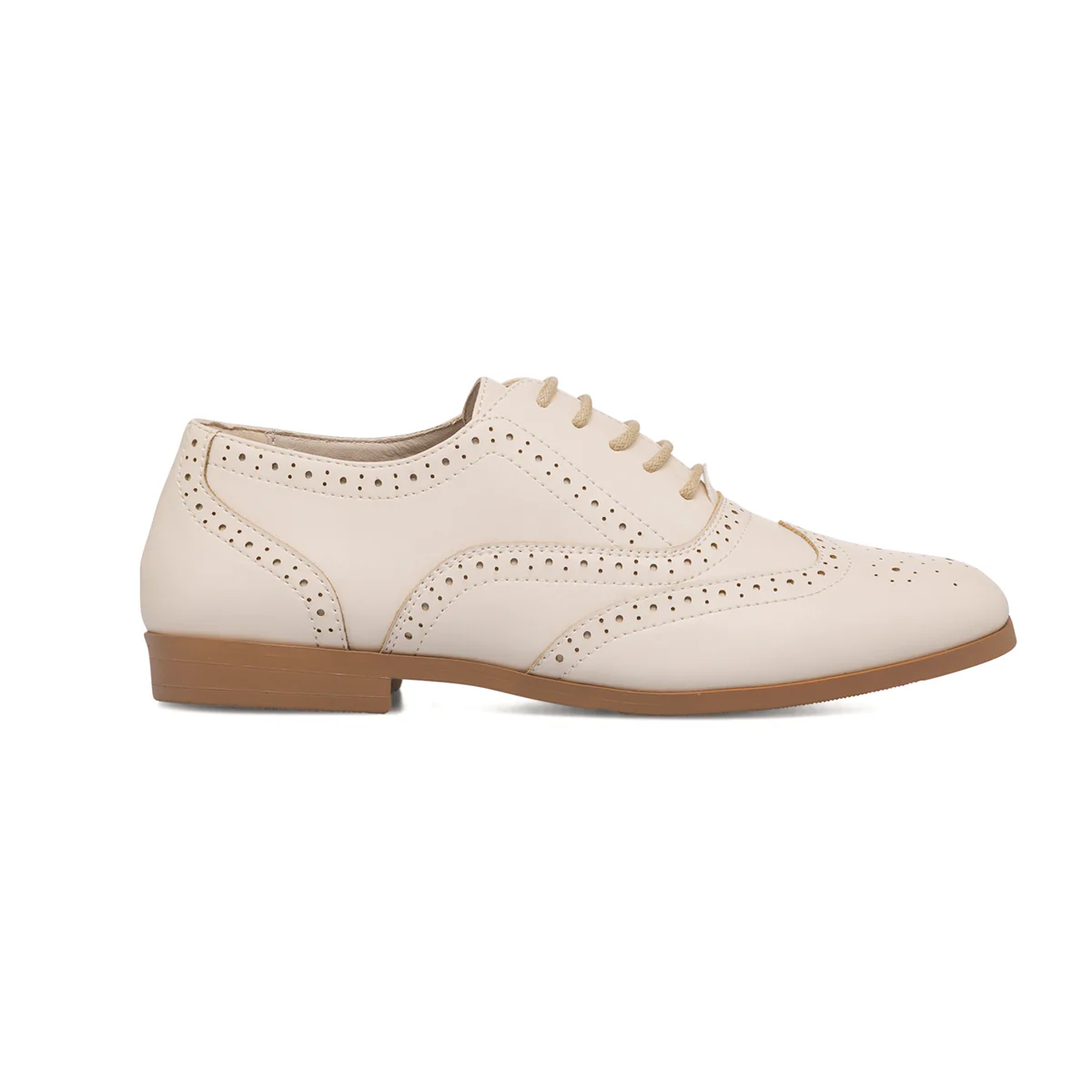 Stringate beige da donna con dettagli brogue Lora Ferres