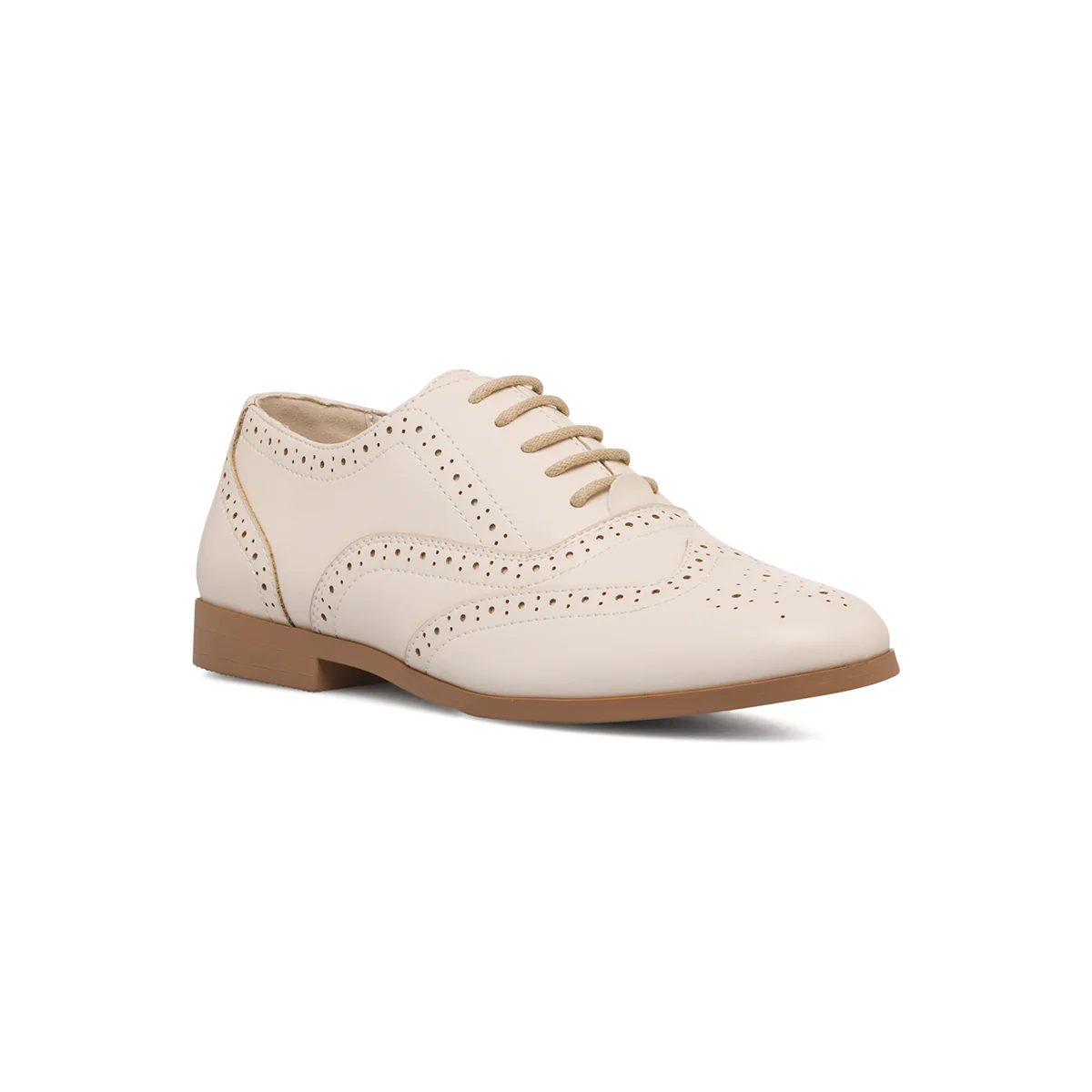 Stringate beige da donna con dettagli brogue Lora Ferres - Image 2