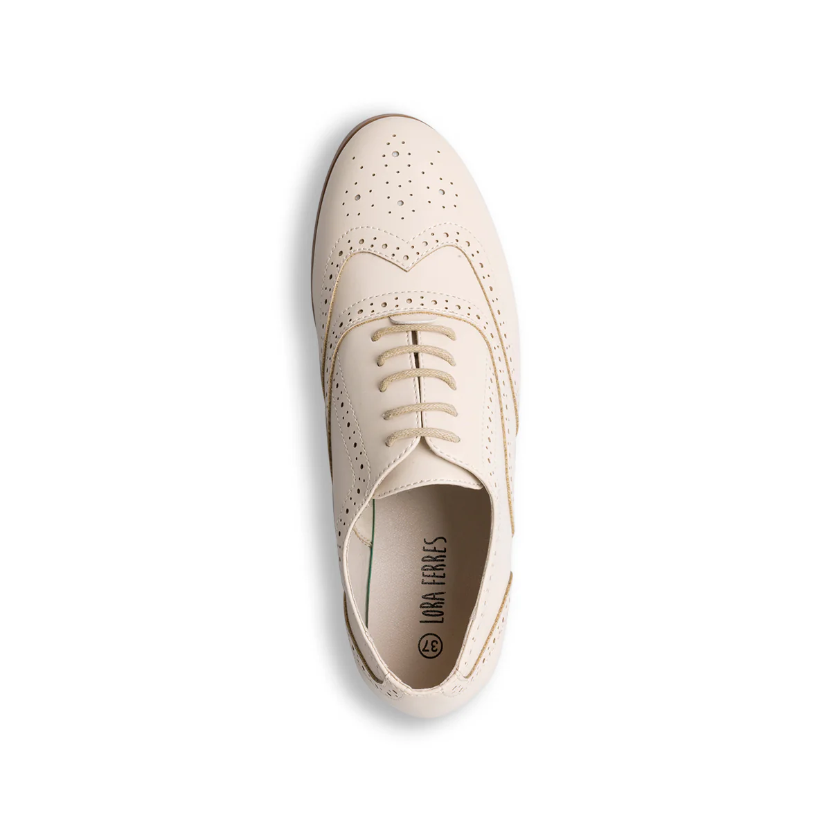 Stringate beige da donna con dettagli brogue Lora Ferres - Image 5