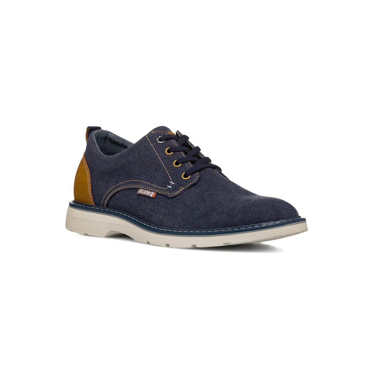 Stringate blu effetto denim da Uomo con allaccatura derby Glams - Image 2