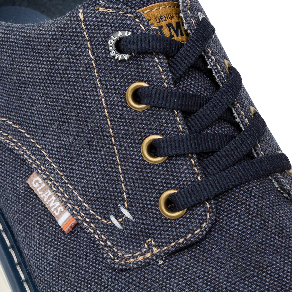 Stringate blu effetto denim da Uomo con allaccatura derby Glams - Image 4