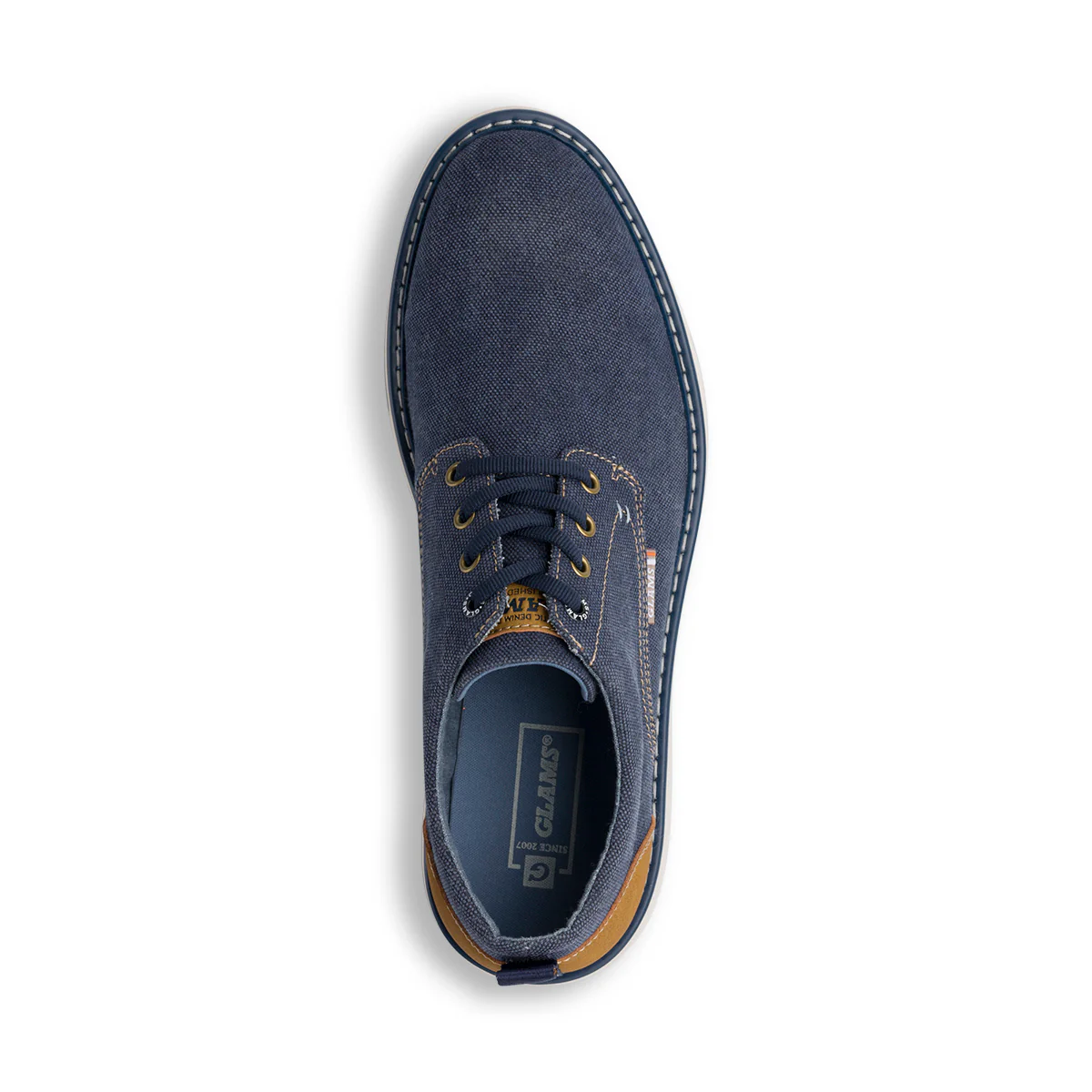 Stringate blu effetto denim da Uomo con allaccatura derby Glams - Image 5