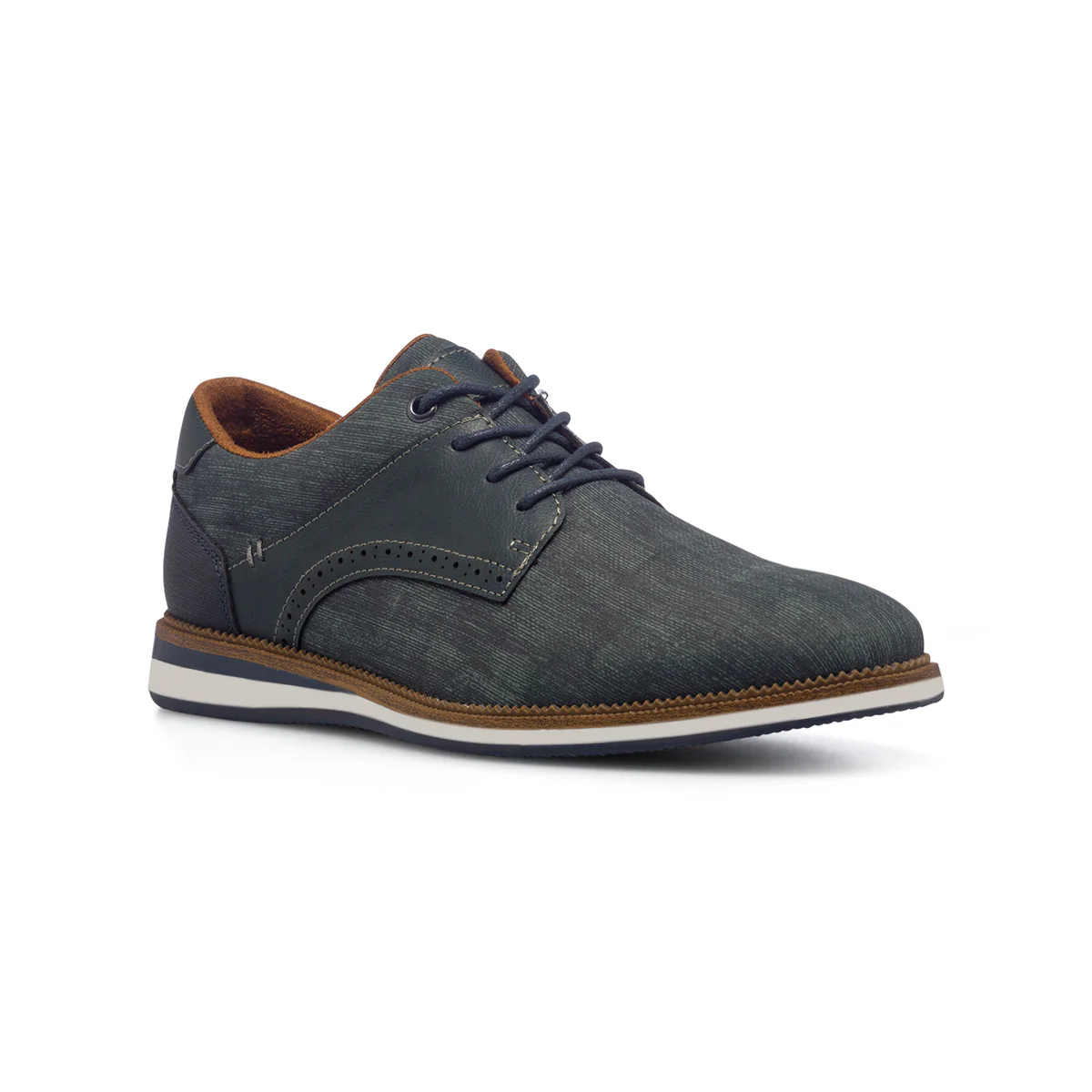 Stringate casual blu da uomo con dettagli brogue Patrick - Image 2