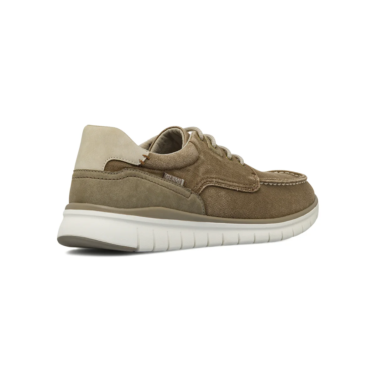 Stringate casual da Uomo beige in tessuto con suola flessibile Glams - Image 3