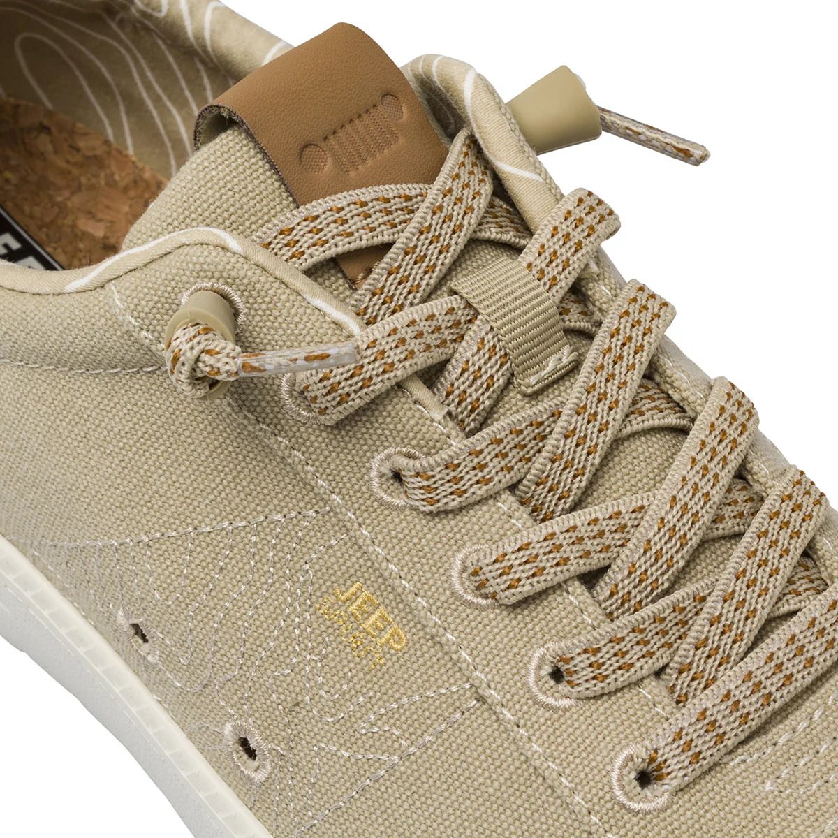 Stringate casual da Uomo beige in tessuto Jeep Spirit - Image 4