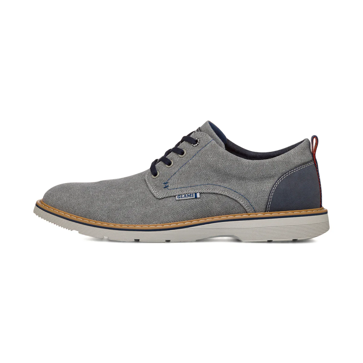 Stringate casual grigie da Uomo  con allaccatura derby Glams