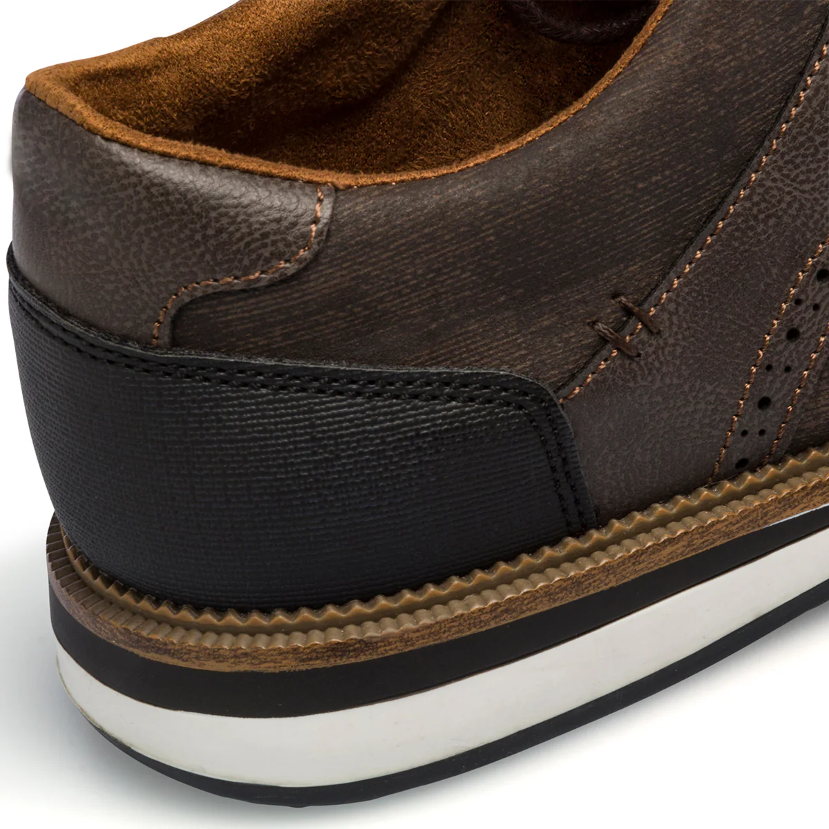 Stringate casual marroni da uomo con dettagli brogue Patrick - Image 6