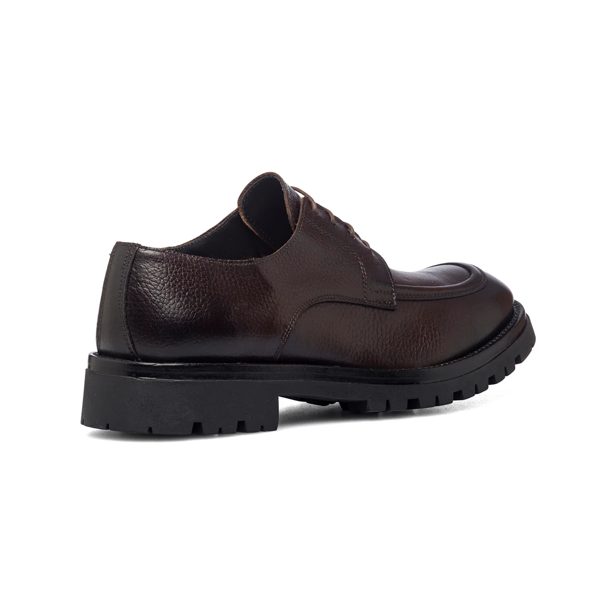 Stringate casual marroni in pelle martellata Primopiano - Image 3