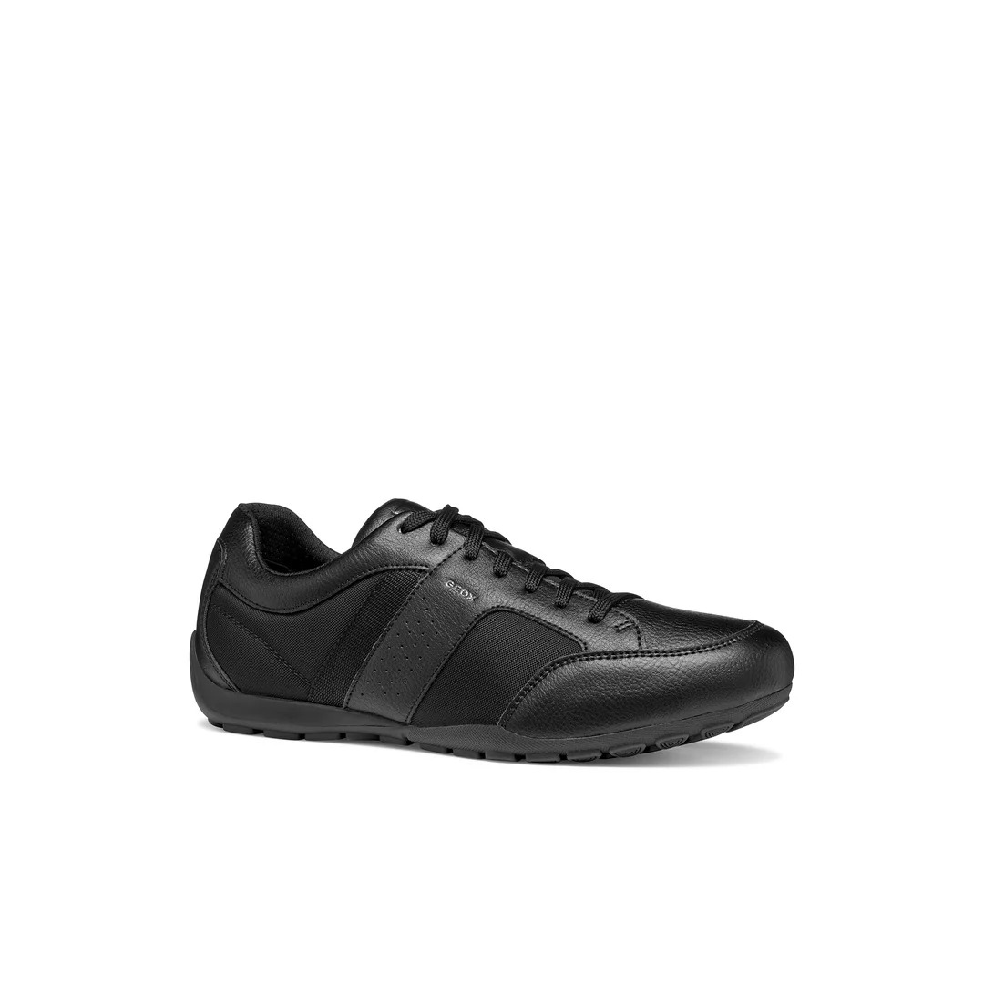 Stringate casual nere da Uomo con inserti in tessuto Geox - Image 2