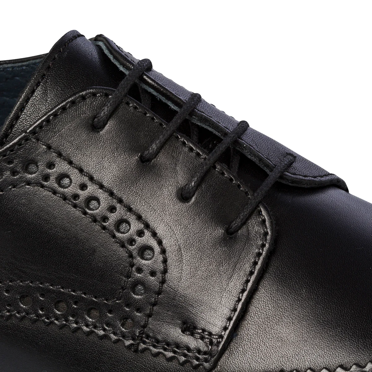 Stringate casual nere in pelle da uomo con dettagli brogue Romeo Gigli - Image 12