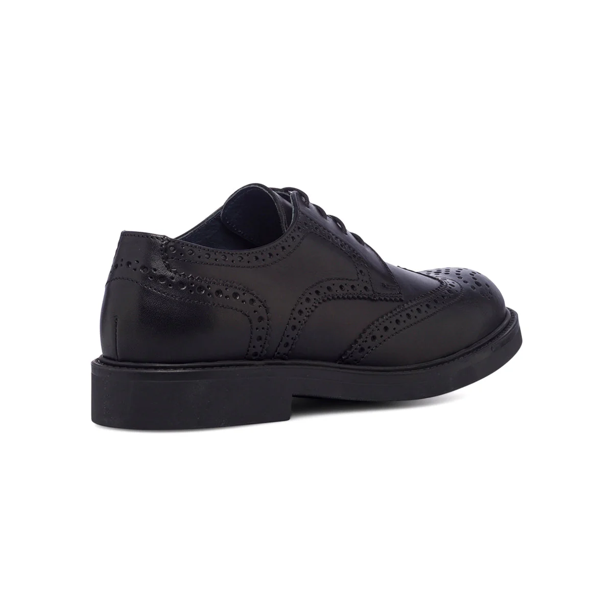 Stringate casual nere in pelle da uomo con dettagli brogue Romeo Gigli - Image 3