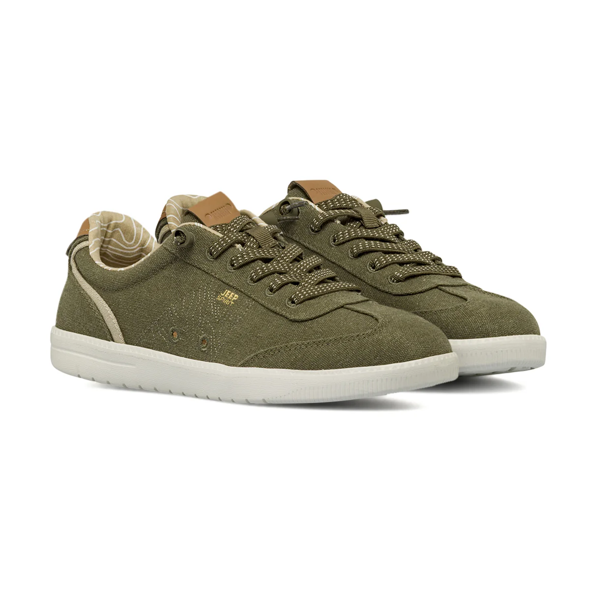 Stringate casual verdi da Uomo tessuto con lacci e stopper Jeep Spirit