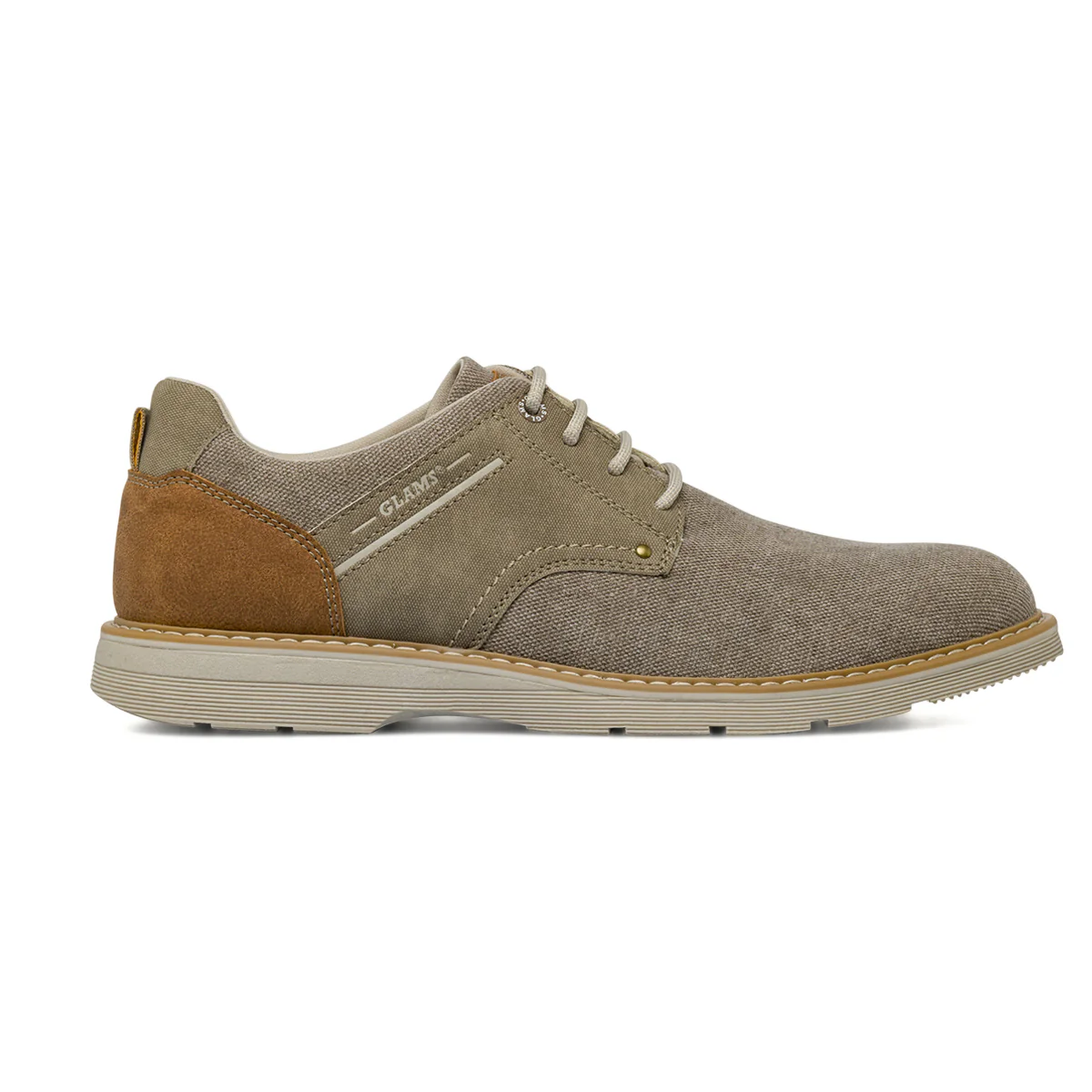 Stringate da Uomo beige con dettaglio effetto scamosciato Glams