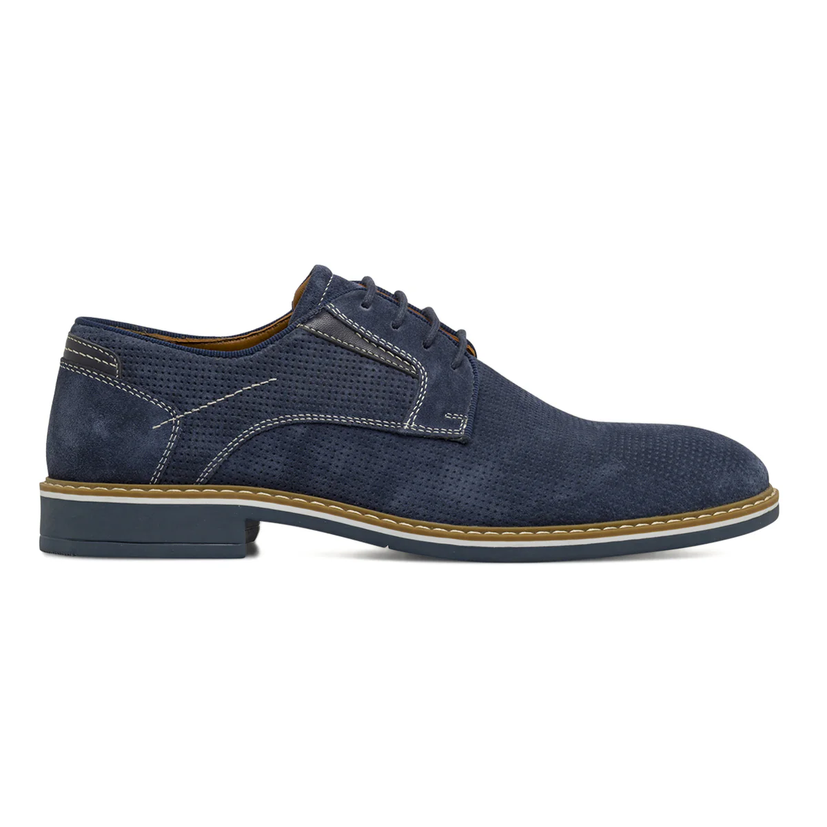 Stringate da uomo blu in pelle scamosciata La Cuoieria