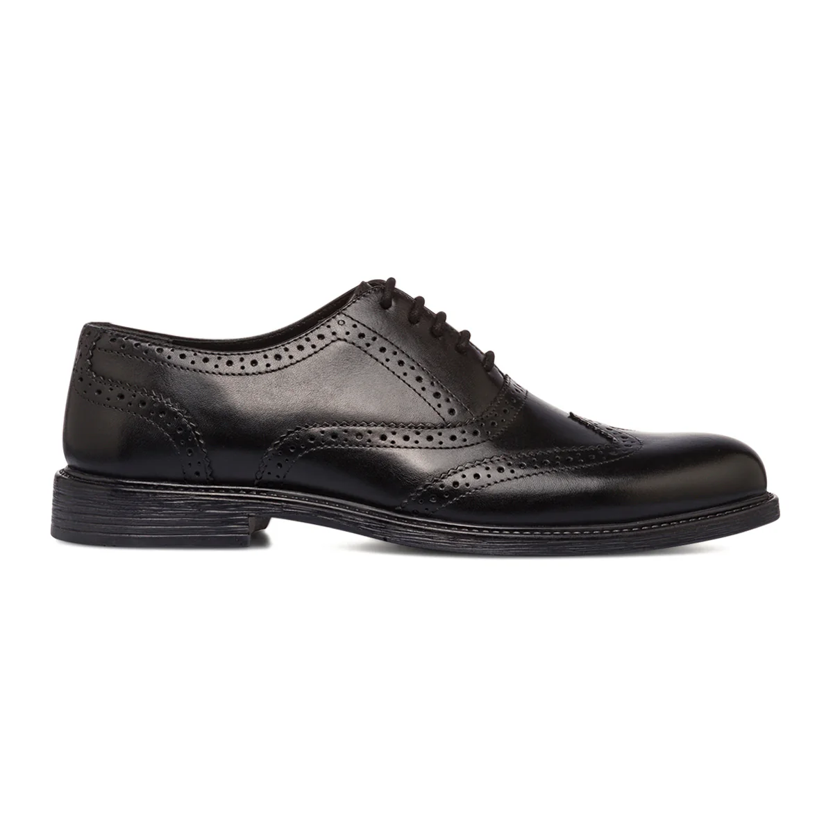 Stringate eleganti derby con dettagli brogue da uomo nere in pelle La Cuoieria
