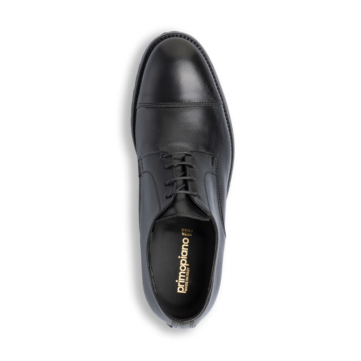 Stringate derby eleganti da uomo nere in pelle Primopiano - Image 5