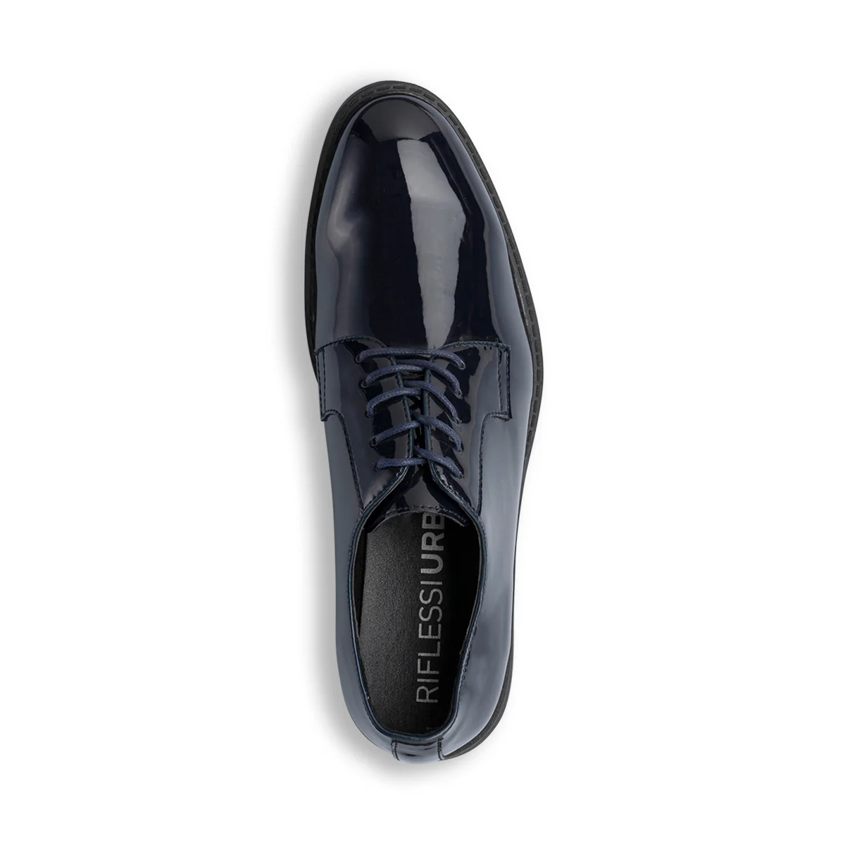 Stringate derby eleganti Blu Navy effetto vernice da uomo Riflessi Urbani - Image 4