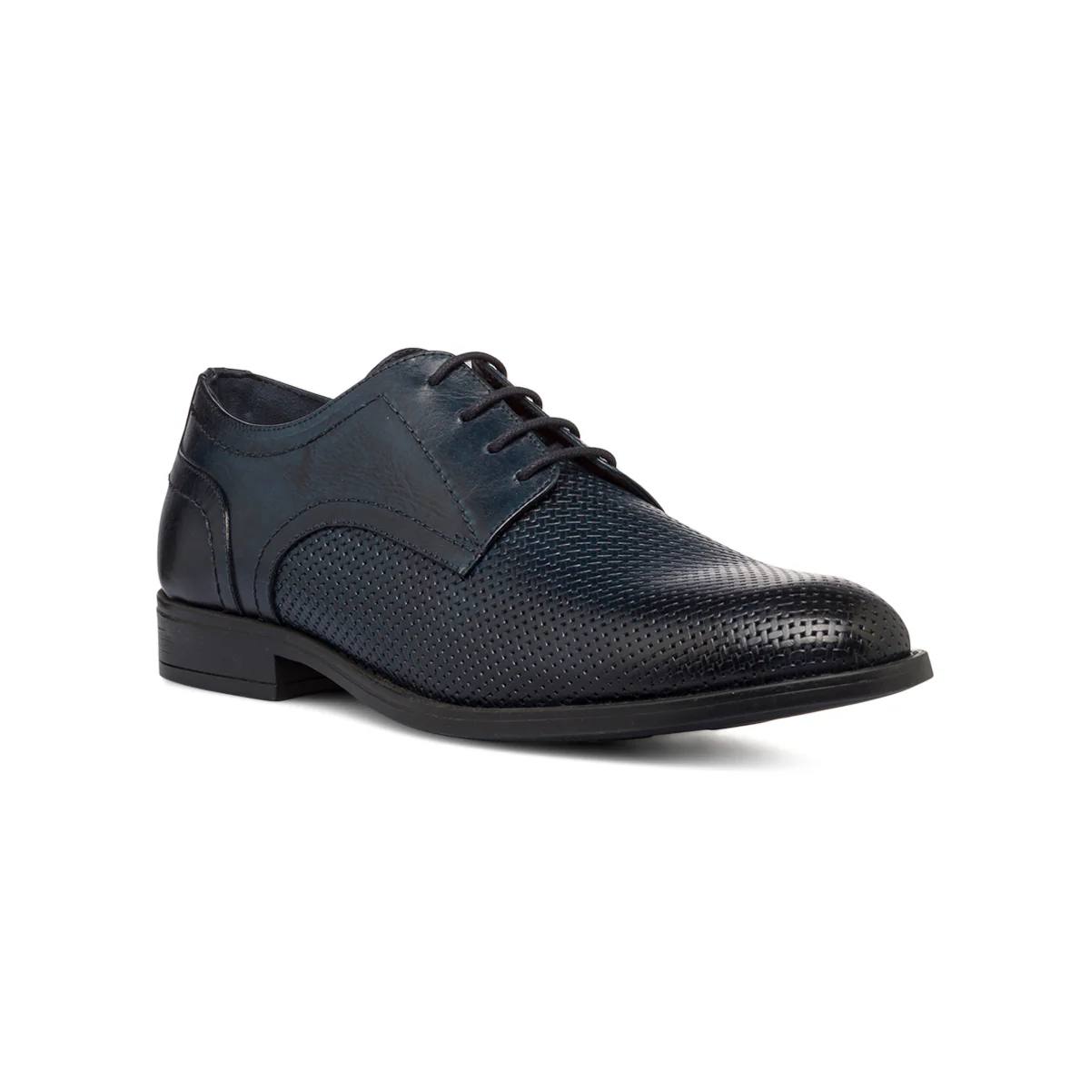 Stringate eleganti blu navy in pelle lavorata da uomo La Cuoieria - Image 2