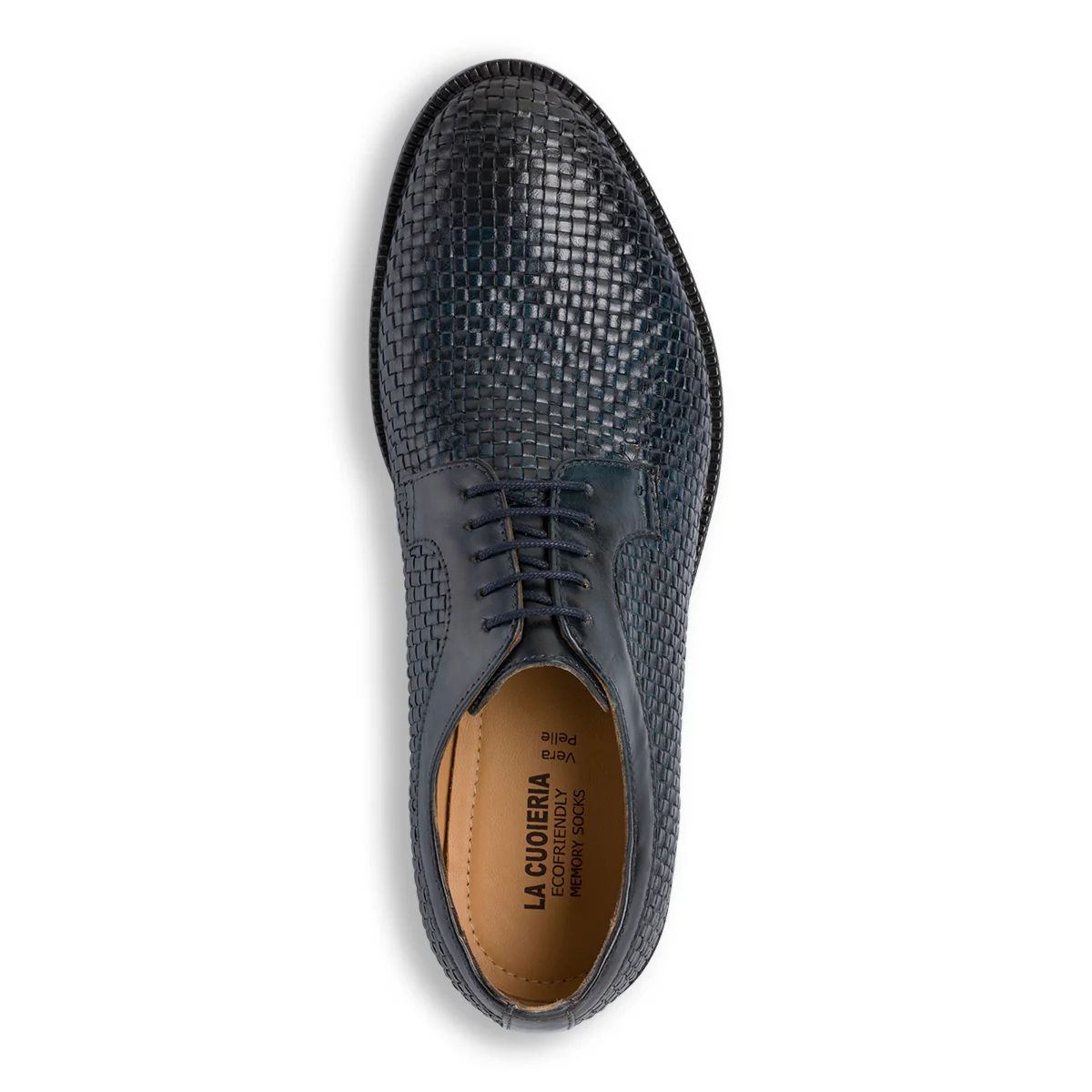 Stringate eleganti blu navy in pelle lavorata da uomo La Cuoieria - Image 6