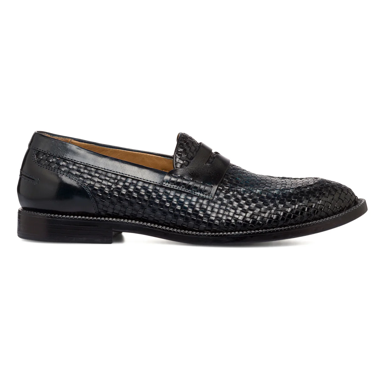 Stringate eleganti blu navy in pelle lavorata da uomo La Cuoieria