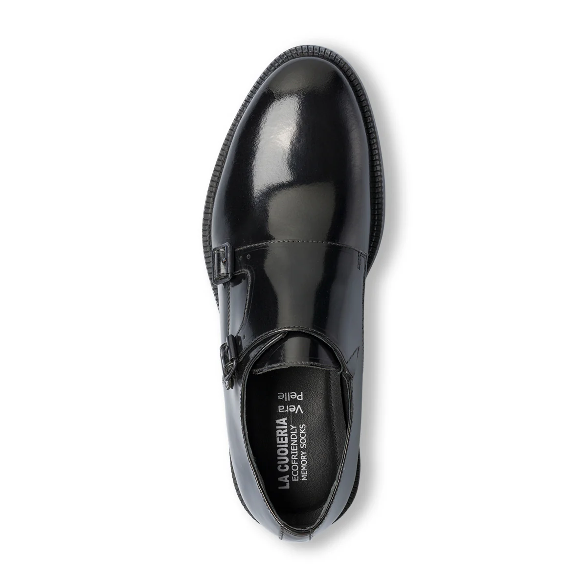 Stringate eleganti monk-strap nere in pelle da uomo La Cuoieria - Image 4