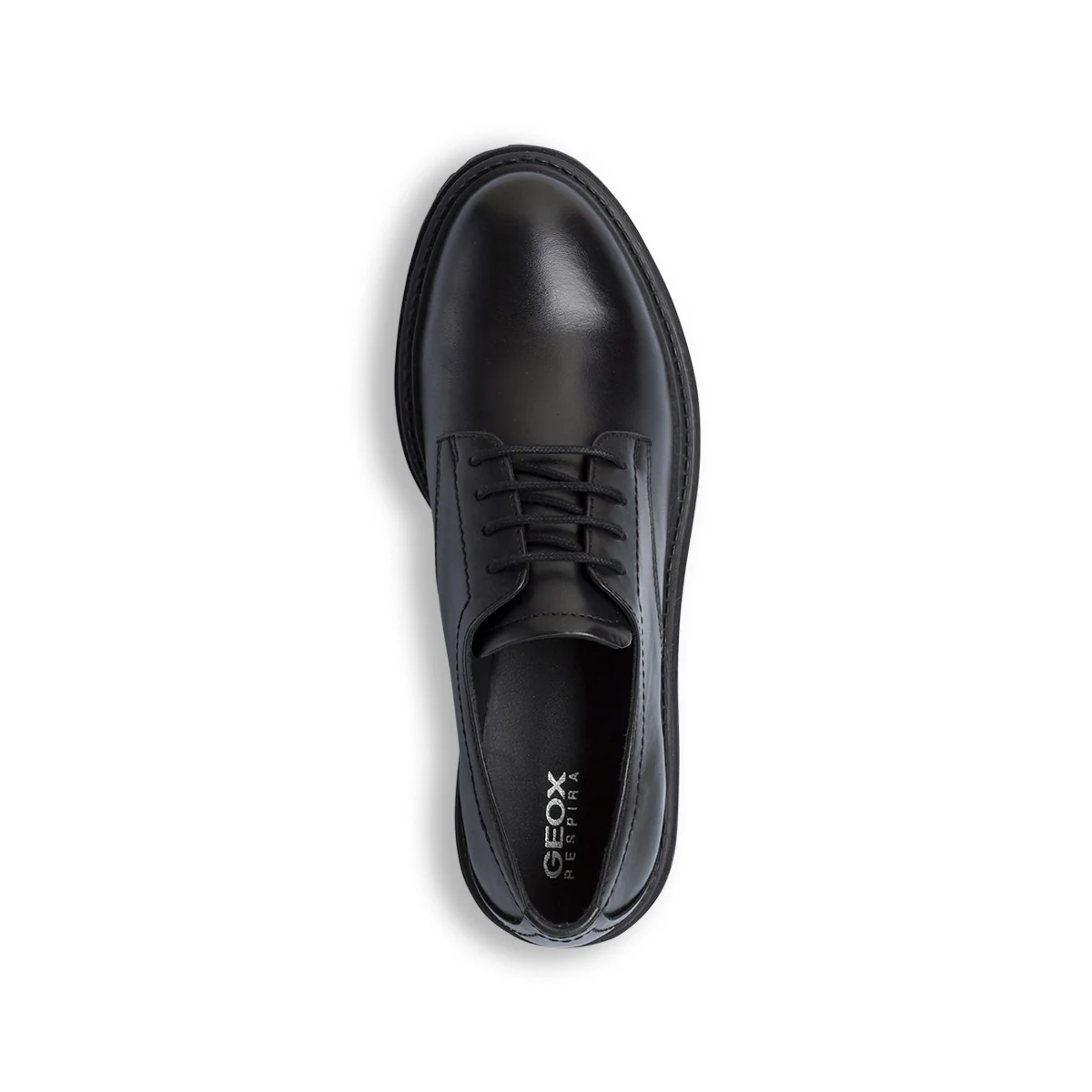 Stringate in pelle nere da donna con allacciatura Derby Geox Iridea - Image 7