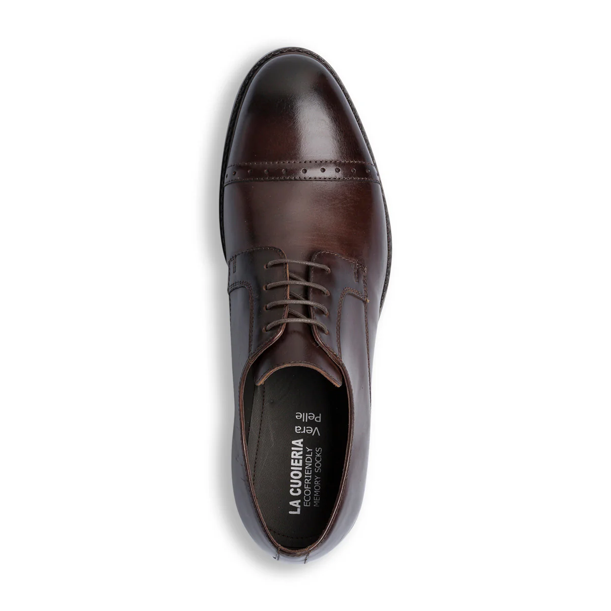 Stringate eleganti marroni in pelle da uomo con allacciatura Derby La Cuoieria - Image 7