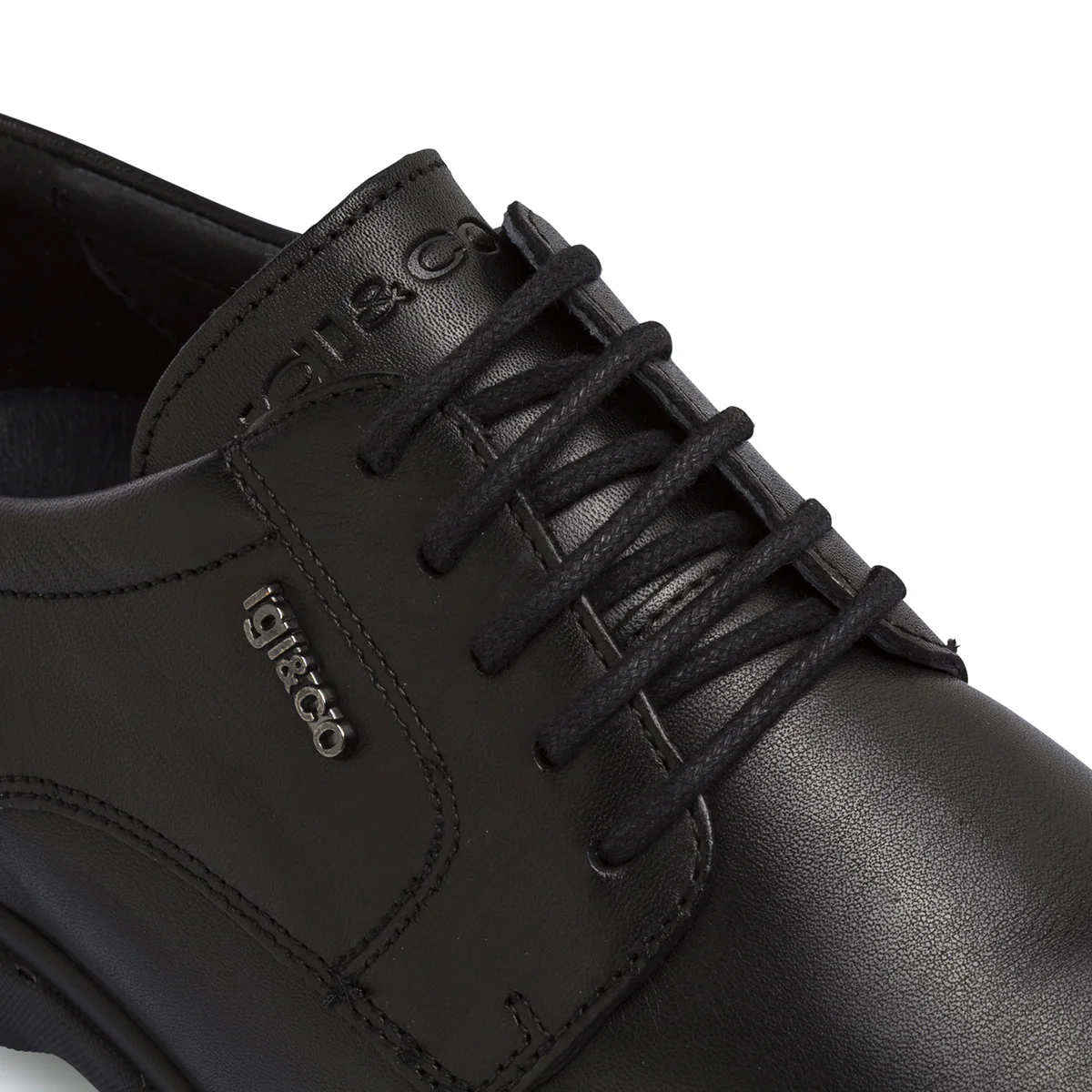 Stringate modello Derby nere da Uomo in pelle con logo Igi&Co - Image 5