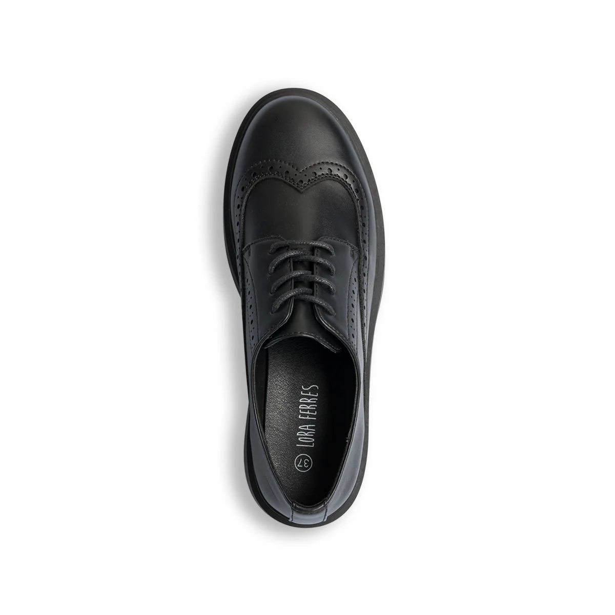 Stringate nere da donna con dettagli brogue con allacciatura derby Lora Ferres - Image 4