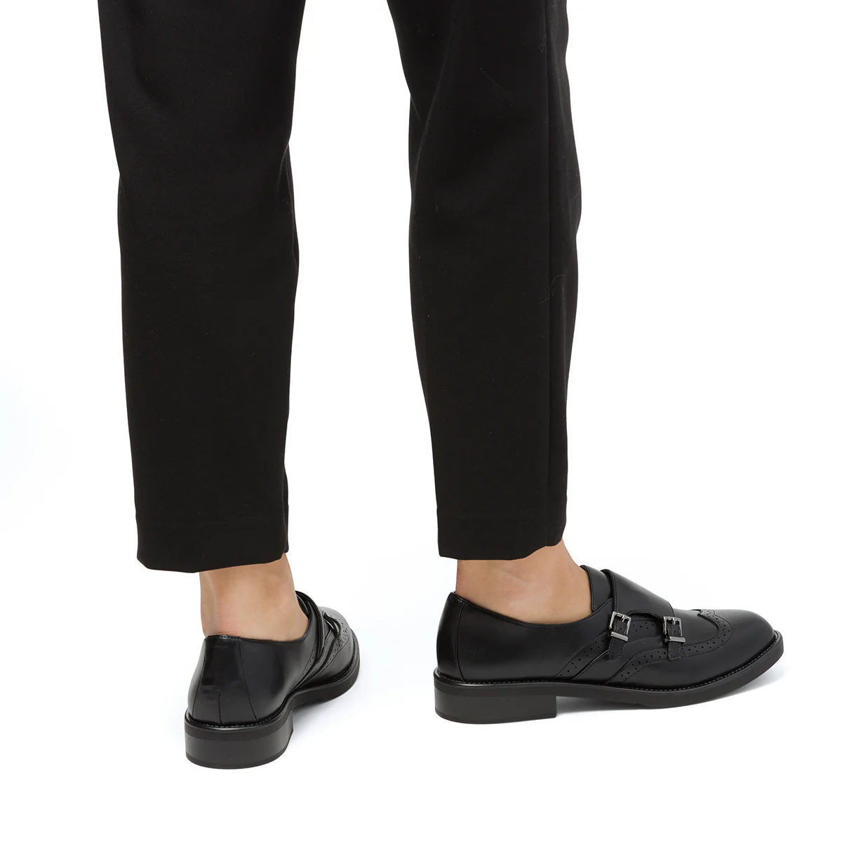 Scarpe nere monk-strap nere da donna con doppia fibbia Swish Jeans - Image 2
