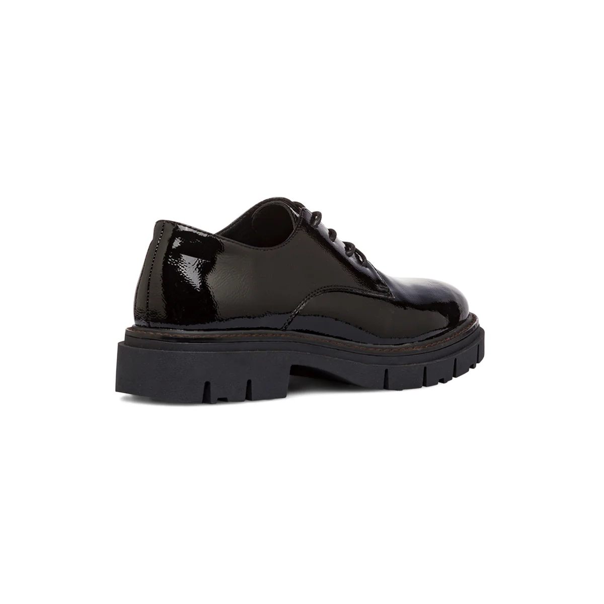 Stringate nere da donna effetto vernice con allacciatura derby Swish Jeans - Image 3