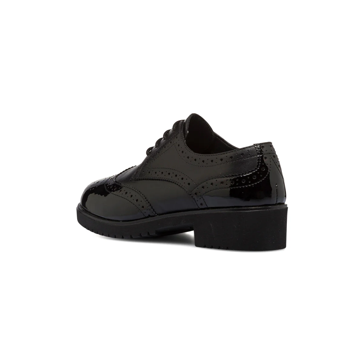 Stringate nere da donna in pelle con dettagli brogue Primopiano - Image 3