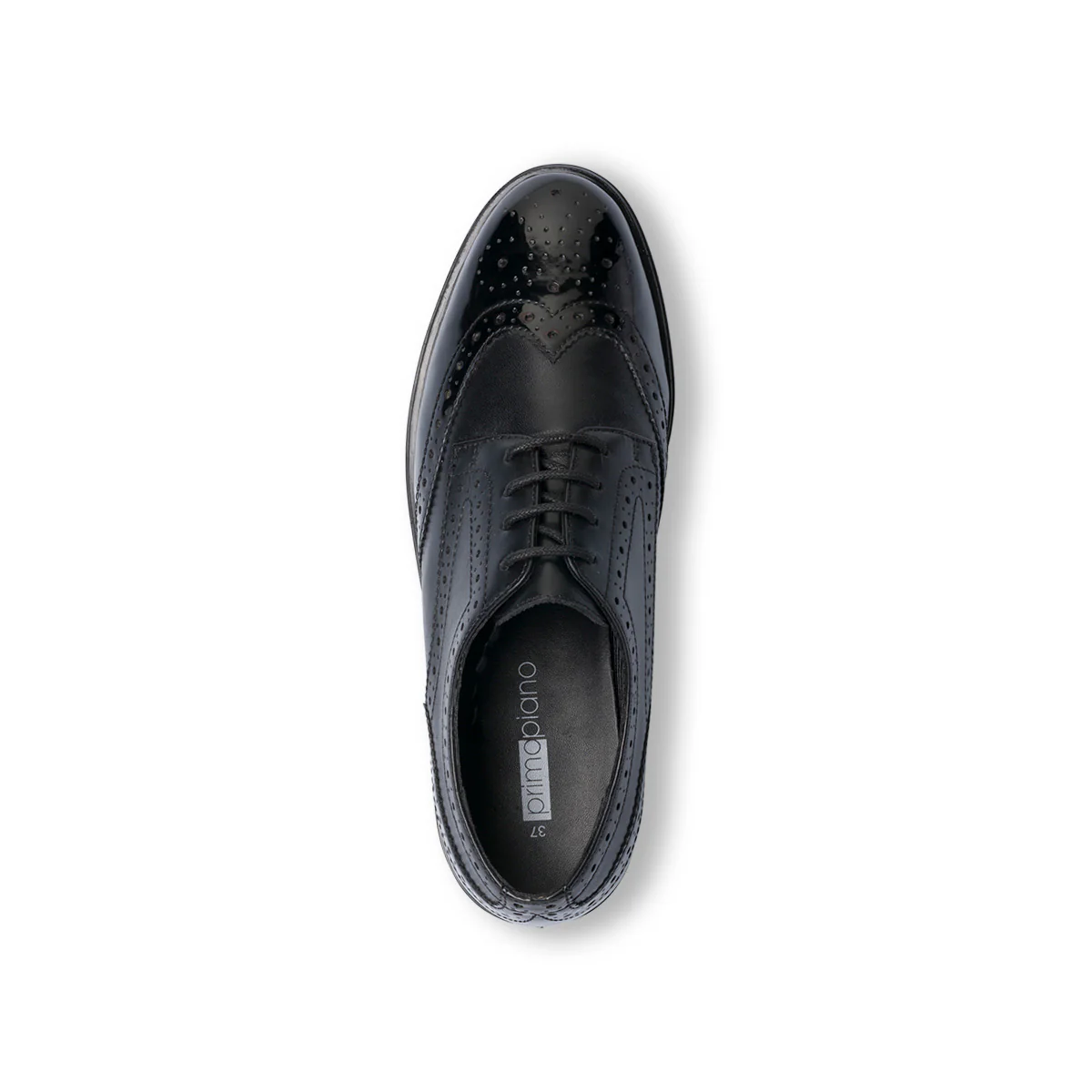 Stringate nere da donna in pelle con dettagli brogue Primopiano - Image 7