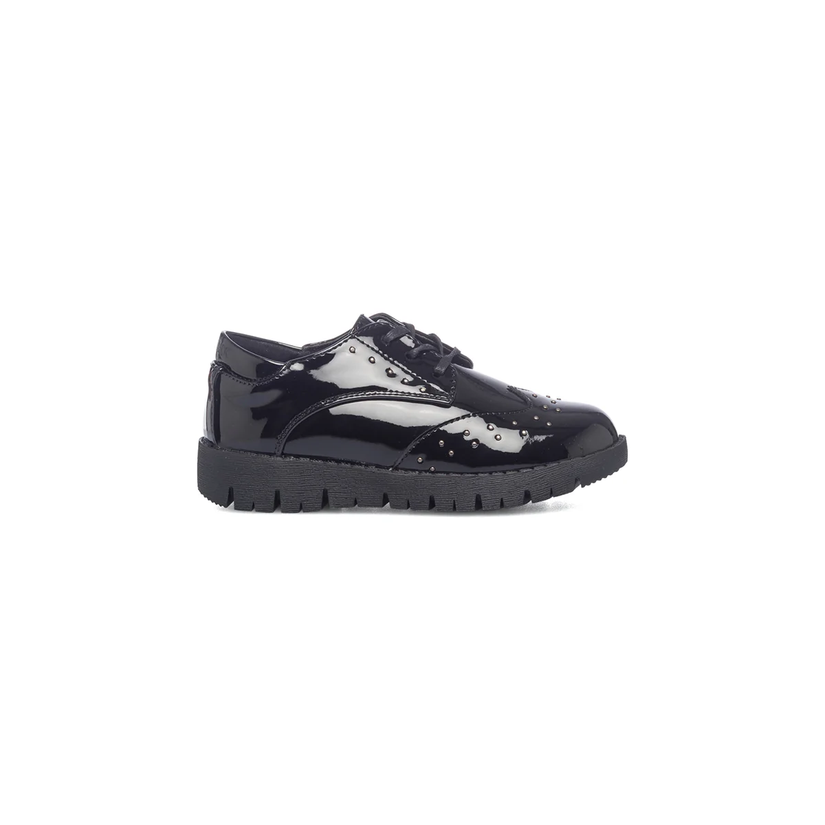 Stringate nere effetto vernice con dettagli brogue Lumberjack Gigia