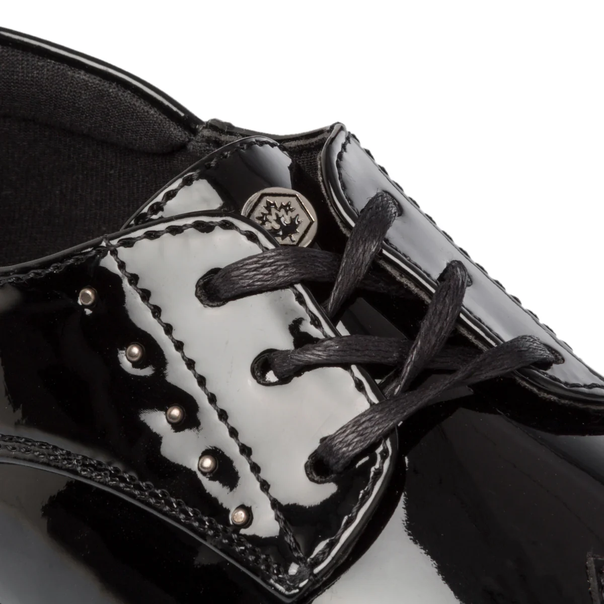 Stringate nere effetto vernice con dettagli brogue Lumberjack Gigia - Image 6