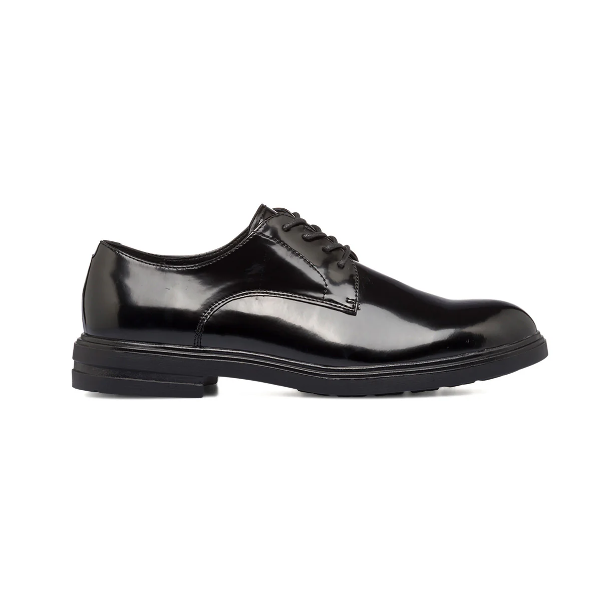 Stringate eleganti nere effetto vernice da uomo con allacciatura Derby Riflessi Urbani