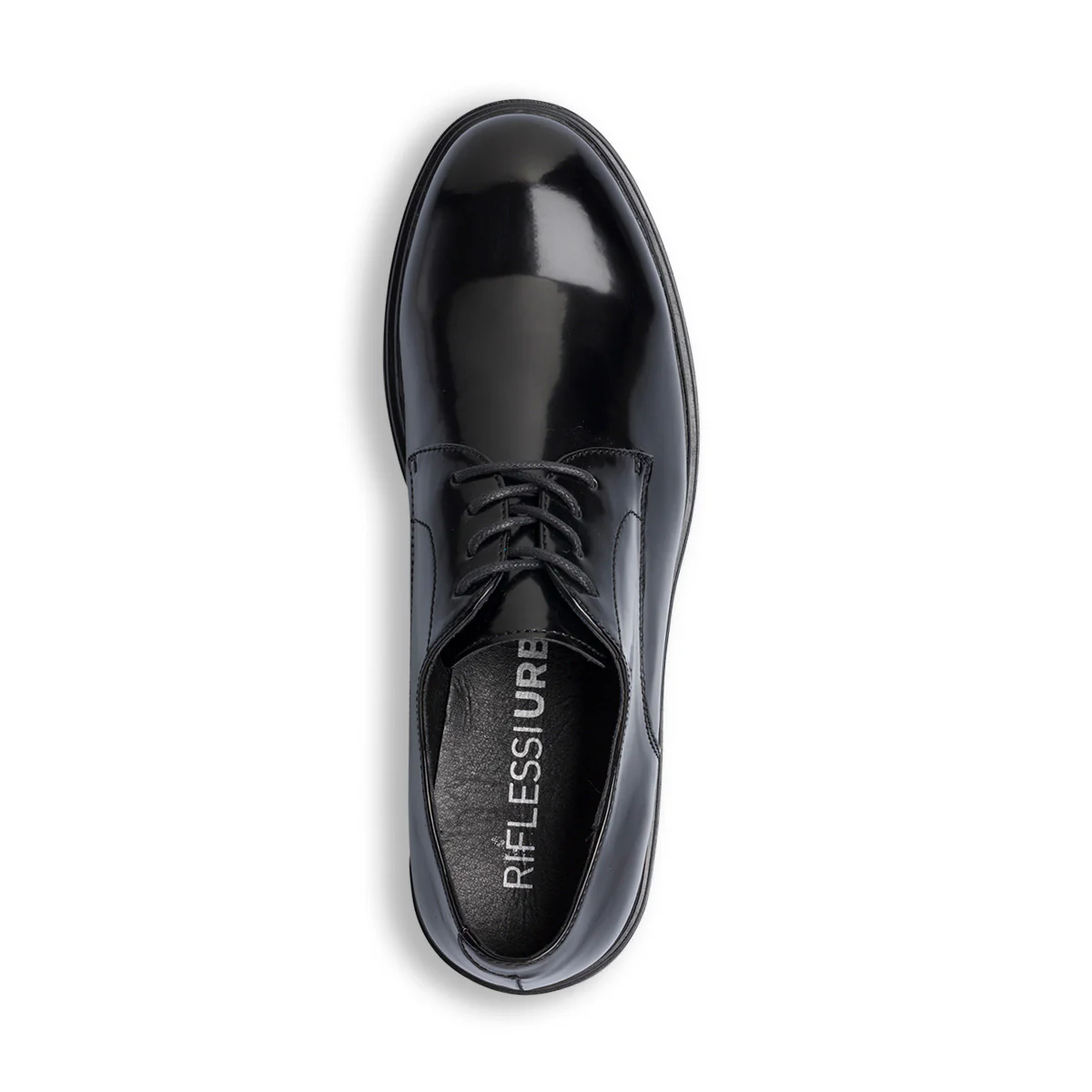 Stringate eleganti nere effetto vernice da uomo con allacciatura Derby Riflessi Urbani - Image 7