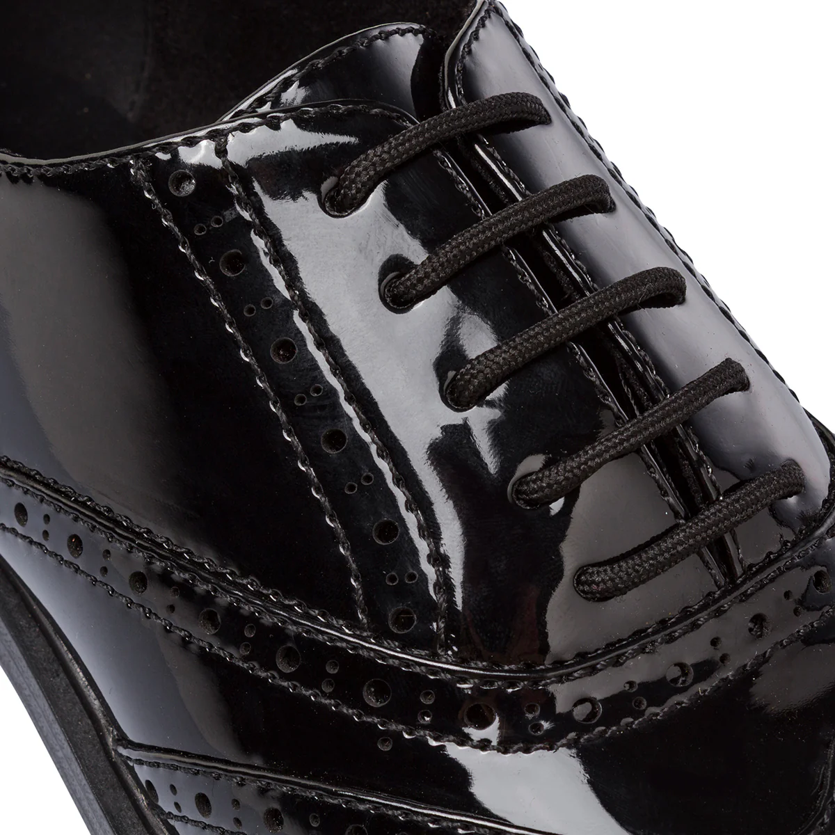 Stringate Oxford nere da Donna effetto vernice Lora Ferres - Image 4