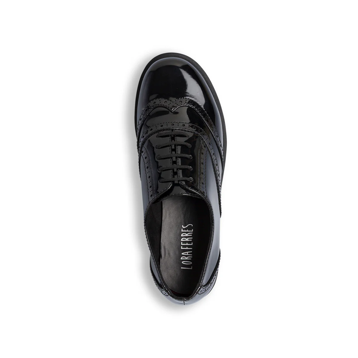 Stringate Oxford nere da Donna effetto vernice Lora Ferres - Image 5